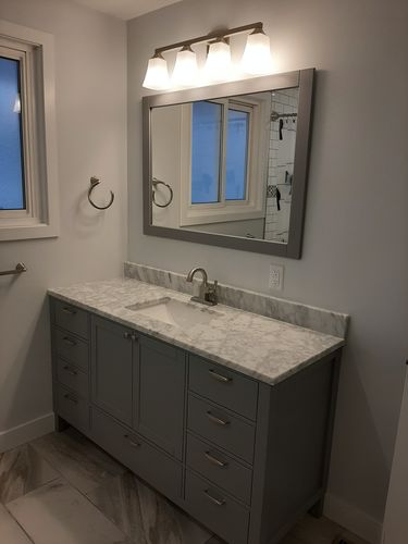 Customer photo review of Abigail 60", Naos, Slate Grey Bathroom Vanity