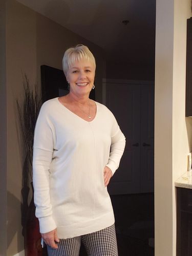Customer photo review of Comfy As Can Be Sweater (Off White)