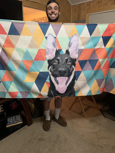 Customer photo review of Custom Beach Towel