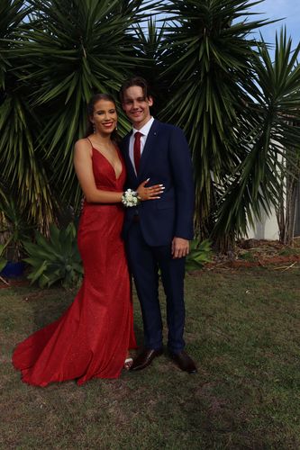 Customer photo review of Paige Glitter Gown - Red