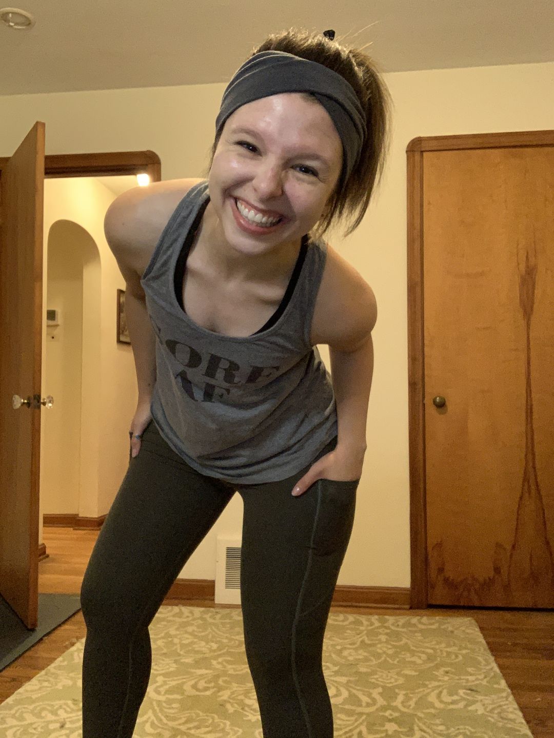 Customer photo review of Focus Exercise Pants - Olive Green | MT LUXE