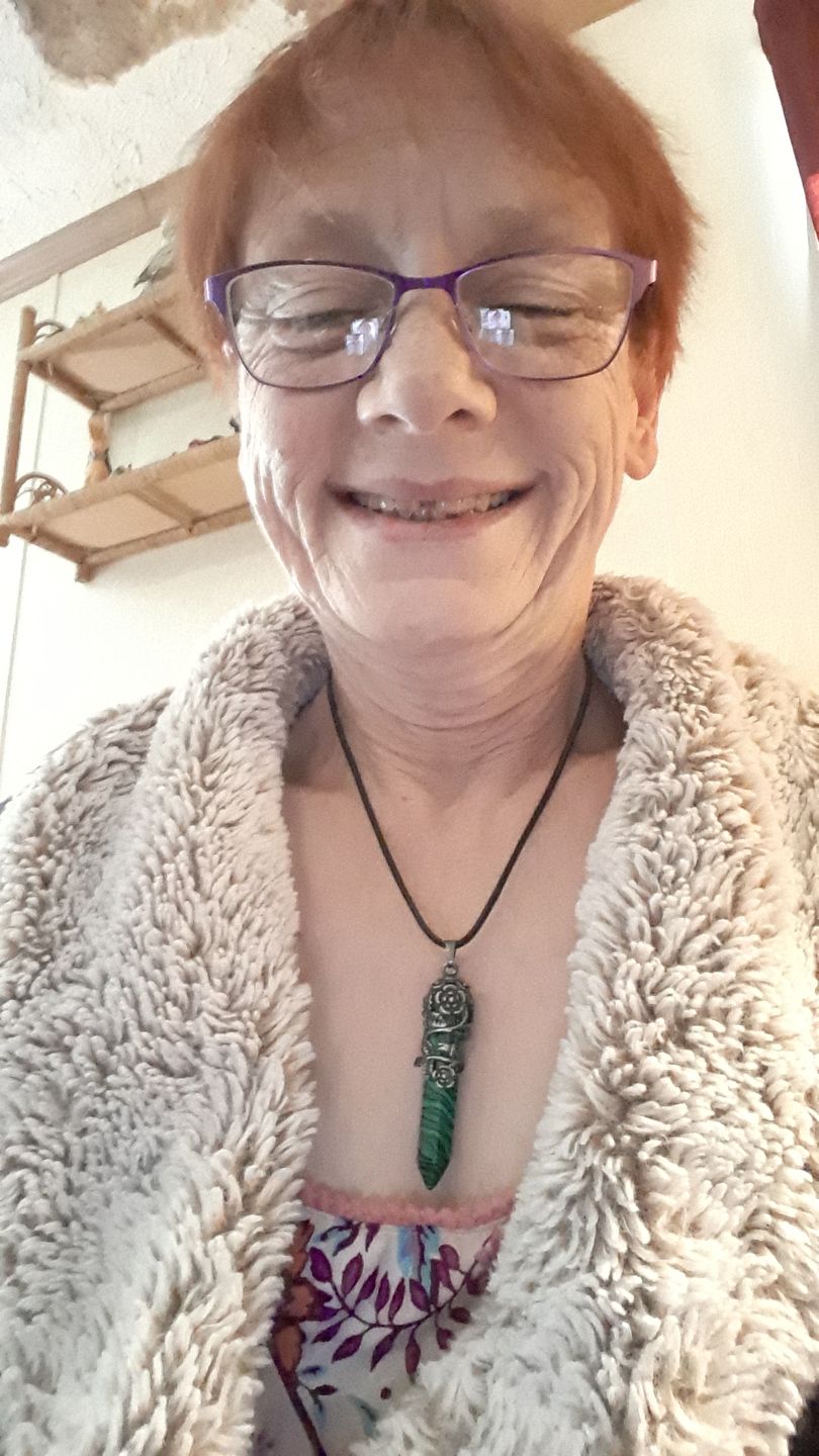 Customer photo review of Crystal Flower Hexagon Necklace