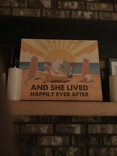 Customer photo review of Dog Happily Ever After - Personalized Custom Canvas - Beach, Wine And Dogs