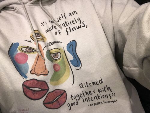 Customer photo review of I Myself Am Made Entirely Of Flaws -- Hoodie