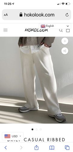 Brief casual ribbed loose pants Clearance