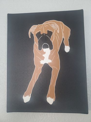 Customer photo review of Vertical Hand-Drawn Custom Pet Canvas Art