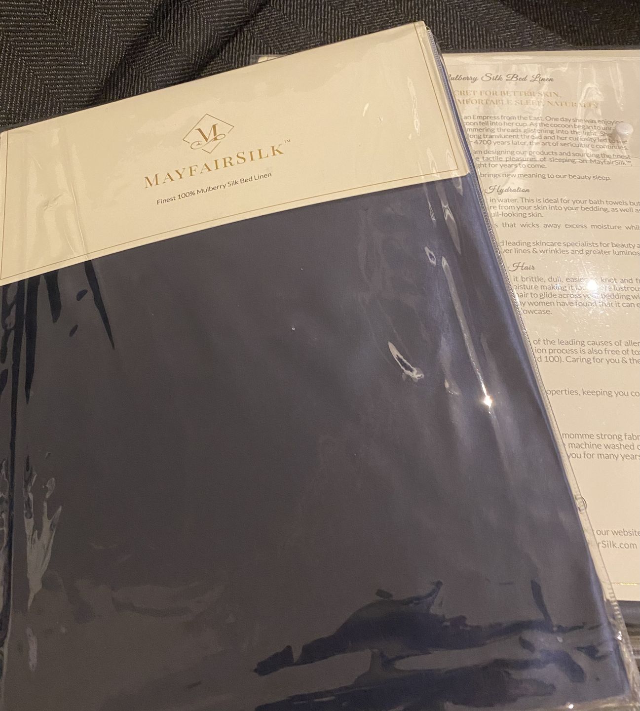 Customer photo review of Midnight Blue Silk Duvet Set