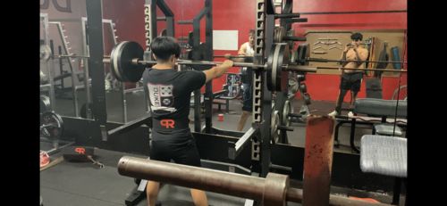 Customer photo review of PR Powerlifting 13mm Belt w/ Lever Buckle - Black/Red