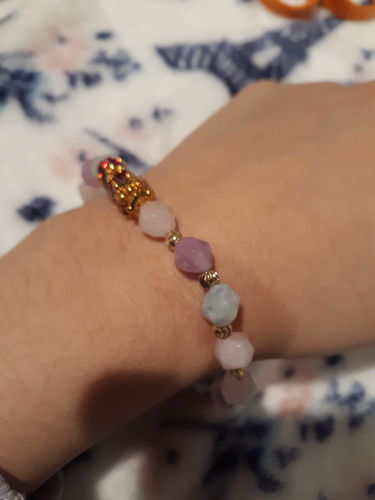 Customer photo review of Wealth Pixiu Charm in Natural Amethyst Bracelet