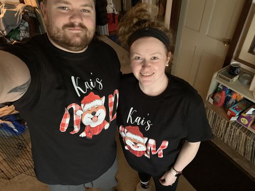 Customer photo review of Christmas Dog Mom/Dad - Personalized Custom Unisex T-shirt