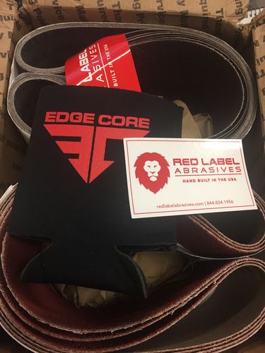 Customer photo review of 2 X 72 Inch Knife Makers Sanding Belts Assortment