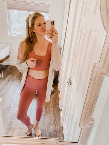 Customer photo review of Scallop Legging - Dark Blush