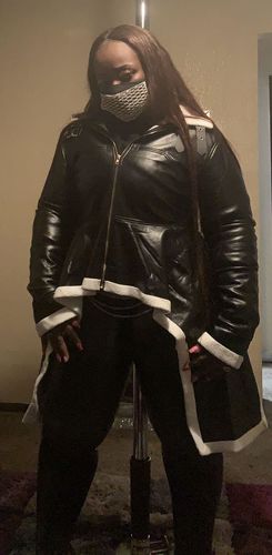 Customer photo review of Asymmetric Shearling Coat