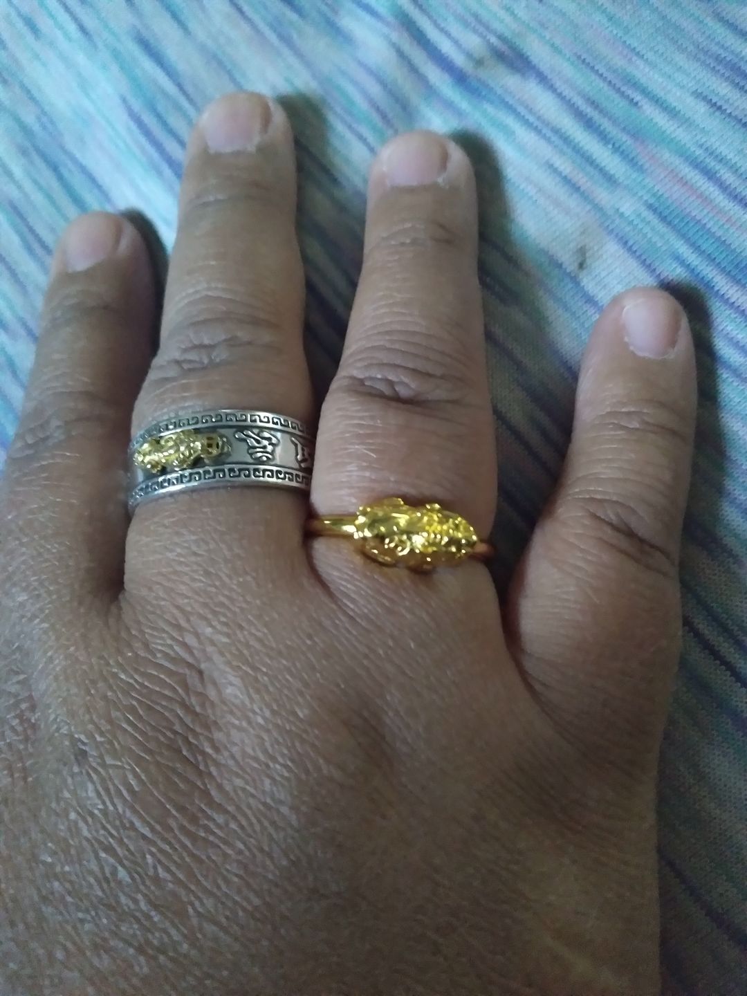 Customer photo review of Adjustable Lucky Gold Piyao Ring