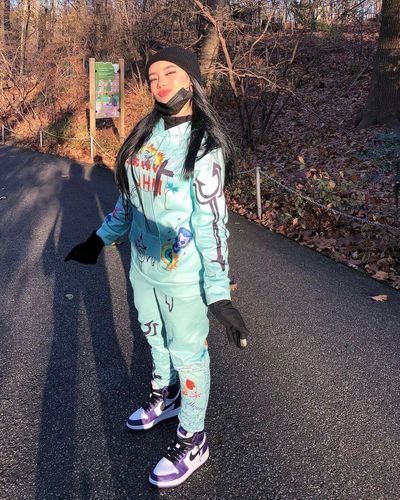 Customer photo review of Fashion Graffiti Print Hooded Autumn Set