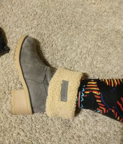 Customer photo review of Stylish Fold  Warm Ankle Boots For Women