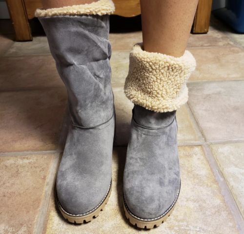 Customer photo review of Stylish Fold  Warm Ankle Boots For Women
