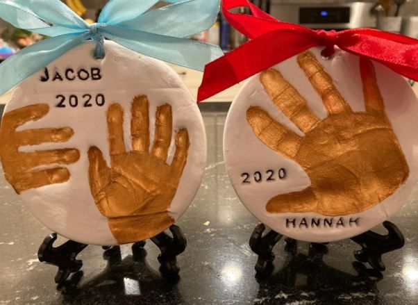 Customer photo review of CHERISH Baby Handprint Keepsake Ornament