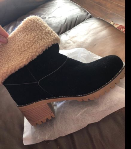 Customer photo review of Stylish Fold  Warm Ankle Boots For Women