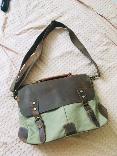 Customer photo review of Leather Messenger Bag
