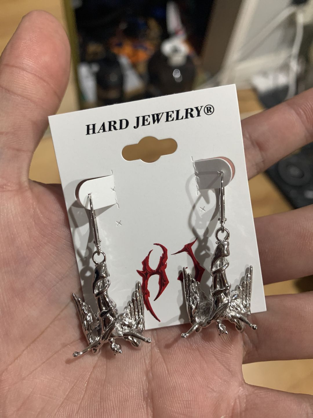 Customer photo review of FALLEN ANGEL EARRING (DANGLE)