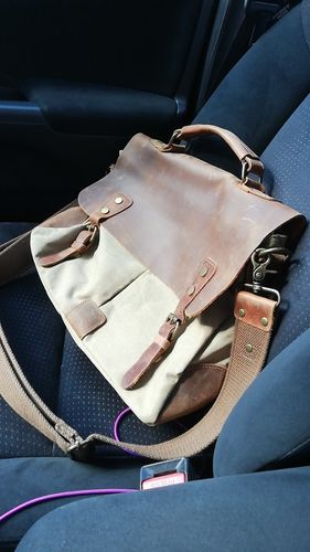 Customer photo review of Leather Messenger Bag