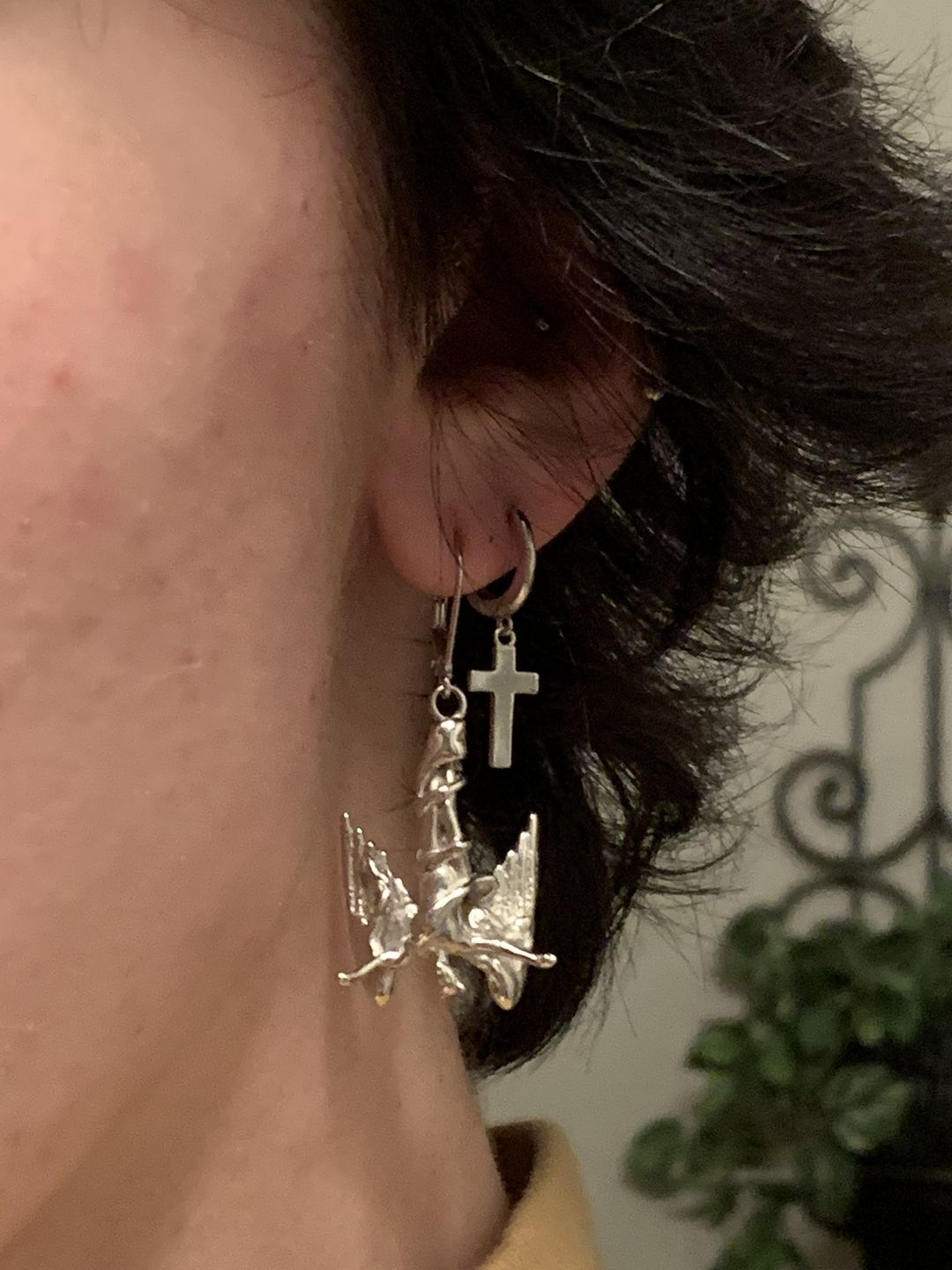 Customer photo review of FALLEN ANGEL EARRING (DANGLE)