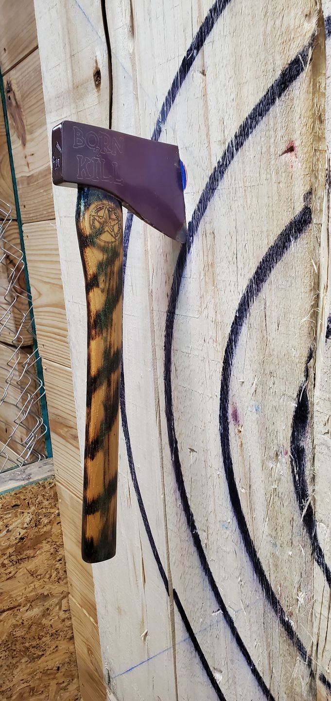 Customer photo review of Ace of Spades Throwing Axe