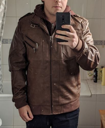 Customer photo review of PU Leather Motorcycle Jackets