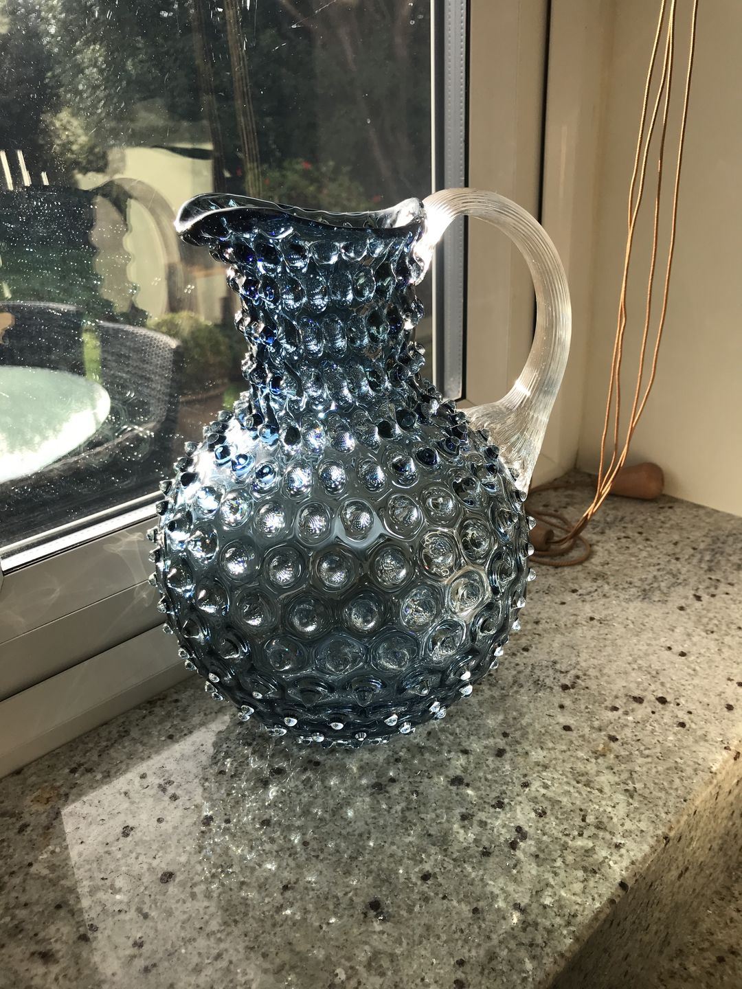 Customer photo review of Underlay Blue Smoke Hobnail Jug
