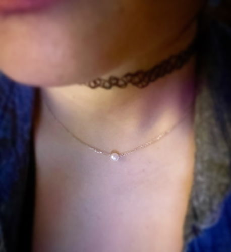 Customer photo review of Grace Delicate Pearl Necklace
