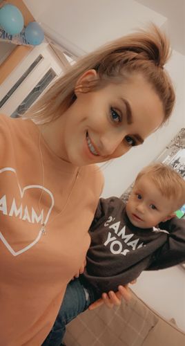 Customer photo review of Mama & Mama's Boy Mum & Kid Matching Sweaters (MRK X)