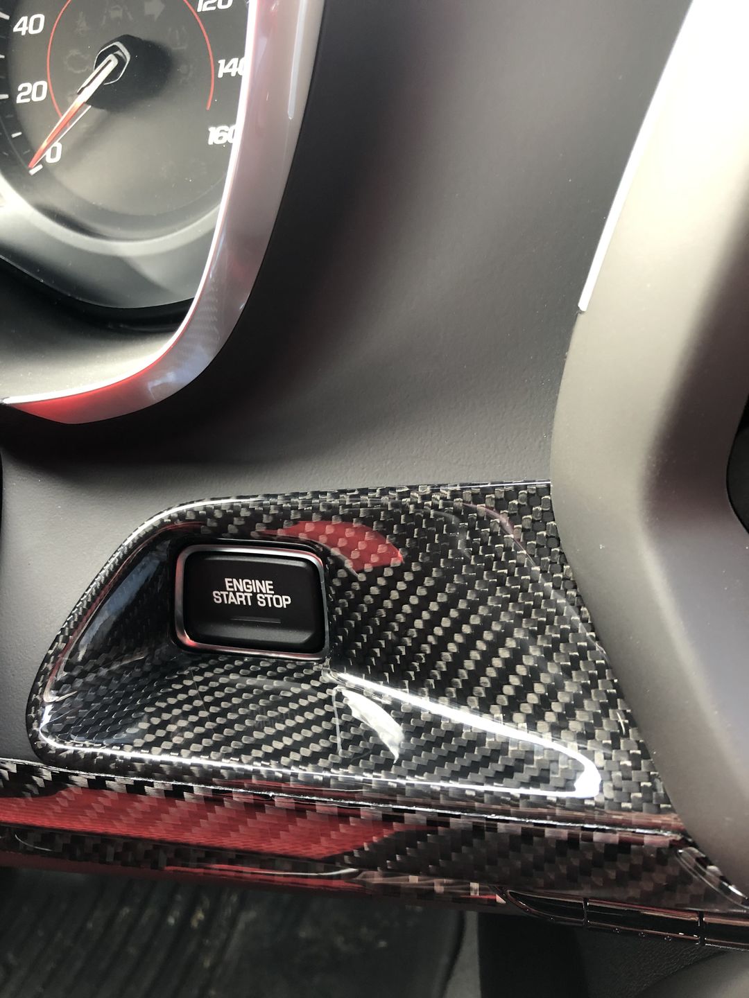 Customer photo review of Start/Stop Button Surround Trim Cover for 2016-2020 6th Gen Chevy Camaro