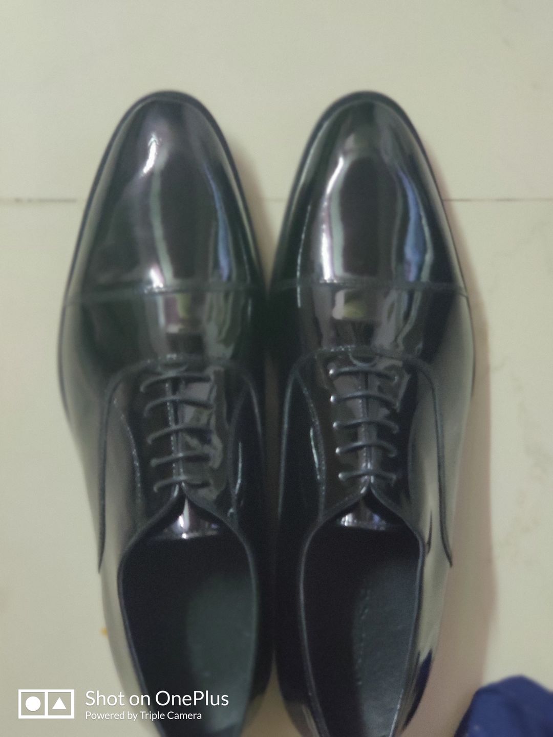 Customer photo review of Black Full Patent Oxfords