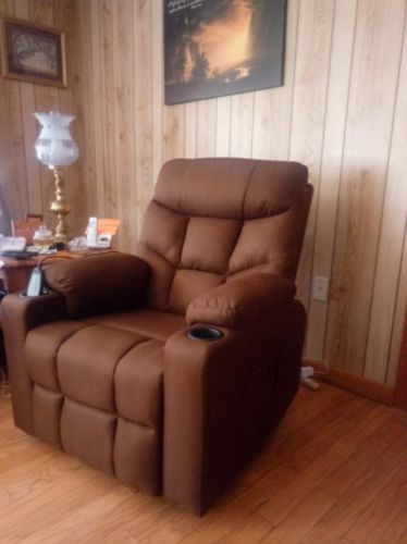 Customer photo review of Esright Power Lift Chair Electric Recliner for Elderly Heated Vibration Fabric Sofa Motorized Living Room Chair with Side Pocket and Cup Holders
