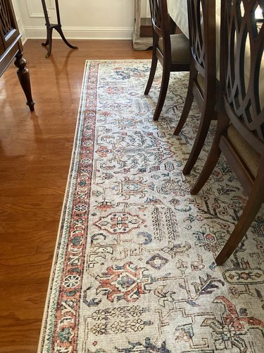 Customer photo review of Distressed Vintage Cezanne Terracotta Sky Area Rug