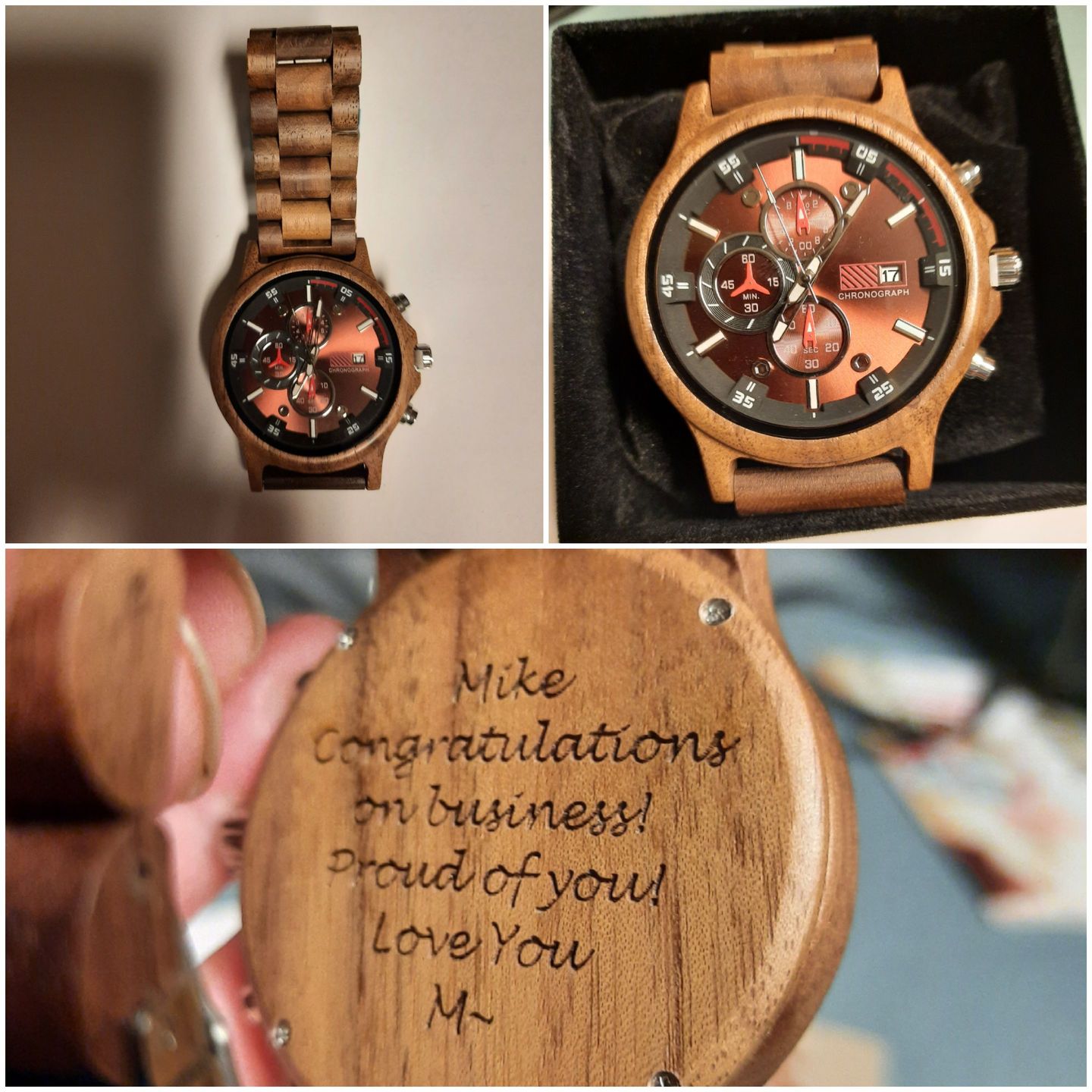 Customer photo review of Wooden Watch Walnut | Multa