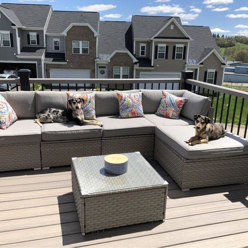 Customer photo review of Outdoor Gray Sofa