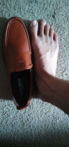 Customer photo review of Genuine Leather Slip On Business Shoes