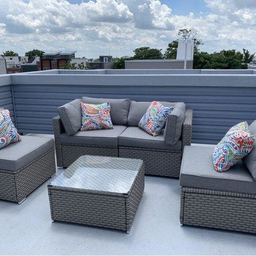 Customer photo review of Outdoor Gray Sofa