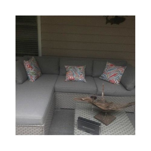 Customer photo review of Outdoor Gray Sofa