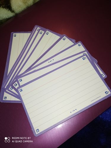 Avis photo d'un client sur Flashcards FLASH 2.0 OXFORD # 80 cartes 7,5 x 12,5 cm - ligné