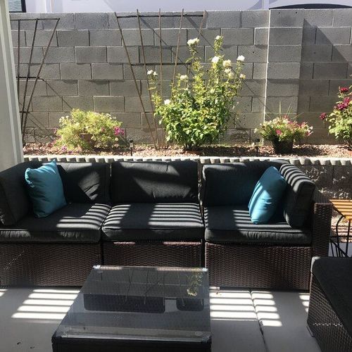Customer photo review of Outdoor Brown Sofa