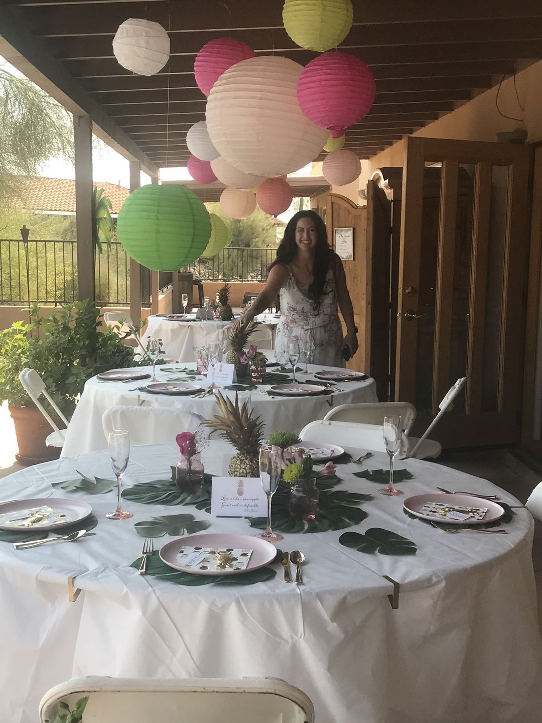 Customer photo review of 6" White Round Paper Lantern, Crisscross Ribbing, Chinese Hanging Wedding & Party Decoration