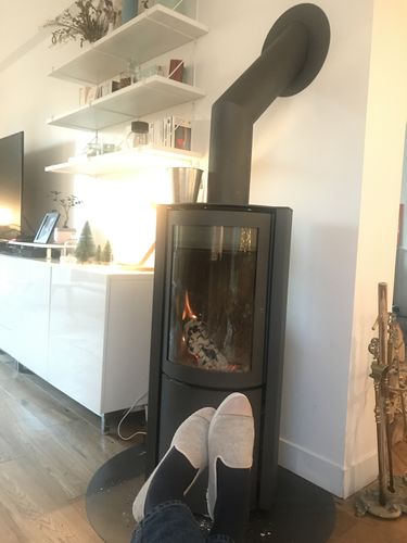 Avis photo d'un client sur Chausson femme laine, beige rose poudré