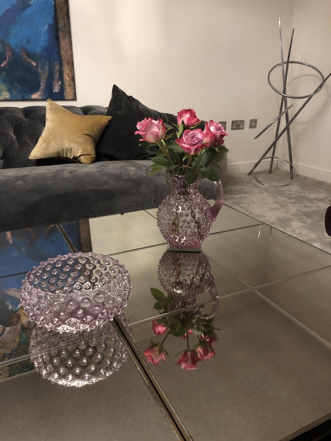 Customer photo review of Lilac Hobnail Bowl