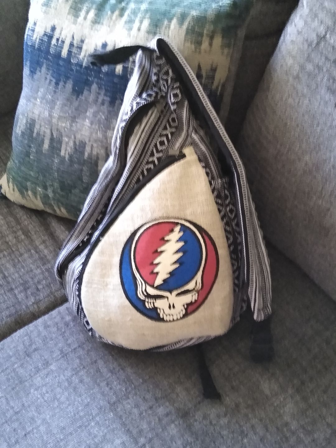 Customer photo review of Grateful Dead Steal Your Face Hemp Sling Backpack