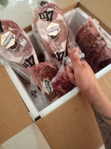 Reseña con foto de un cliente sobre Kit Carne Asada
