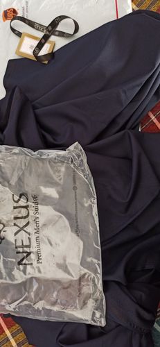 Customer photo review of Crown Fine Quality Wash and Wear ( Unstitched ) Navy Blue
