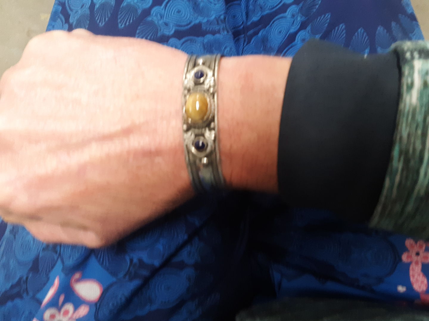 Customer photo review of Tigers Eye Bohemian Cuff Bracelet